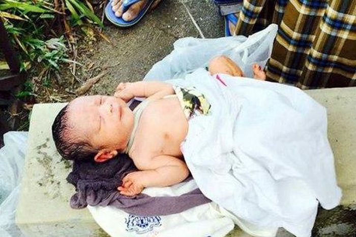 Newborn baby boy found in plastic bag inside drainage
