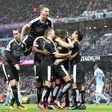 Leicester City FC players celebrate a goal against Manchester City in February, 2016