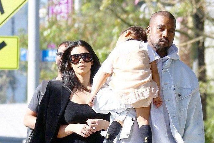 Kim, Kanye and North West go shopping