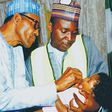 President Buhari administering the polio vaccine