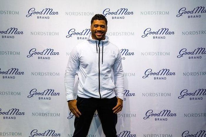 Russell Wilson at clothing line launch