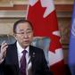 United Nations Secretary-General Ban Ki-moon speaks during a meeting with Canada's Governor General David Johnston (not pictured) at Rideau Hall in Ottawa, Canada, February 12, 2016. REUTERS/Chris Wattie