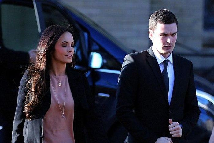 Adam Johnson and his girlfriend Stacey Flounders arrive Bradford Crown Court on 10/02/2016