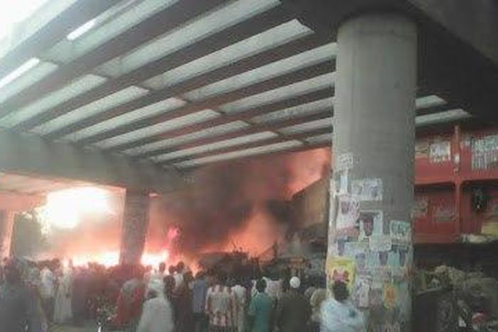 Fire breaks out in Kano's Singer Market on February 18, 2016