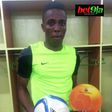 Chisom Chikatara with the matchball and Man of the Match award