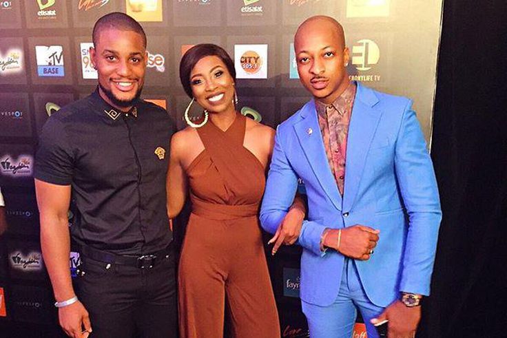 Alexx Ekubo, Bolanle Olukanni and IK Ogbonna on the red carpet