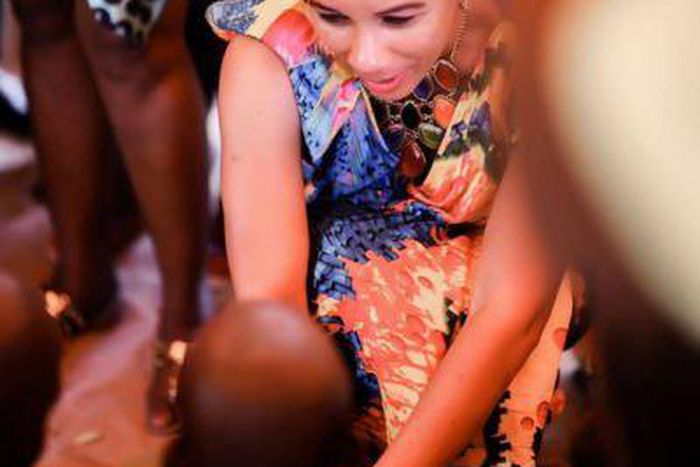 Ibinabo Fiberesima at the IDP camp.