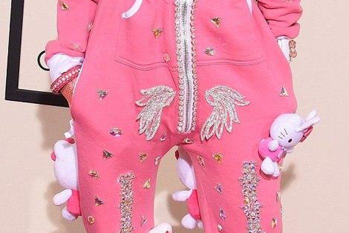 Dencia in a Hello kitty outfit
