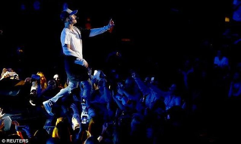 Justin Bieber performing at Oslo, Norway