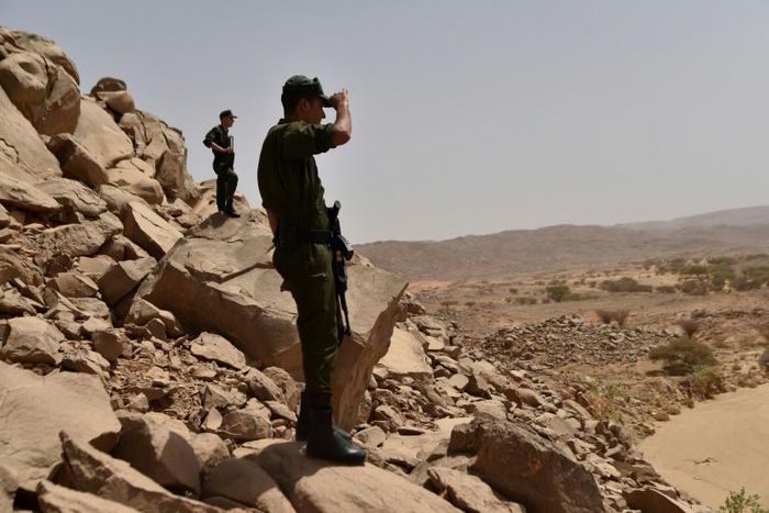 Algerian security forces patrol the Tamanrasset desert, some 2,000 kilometres south of the capital Algiers, on July 2, 2018