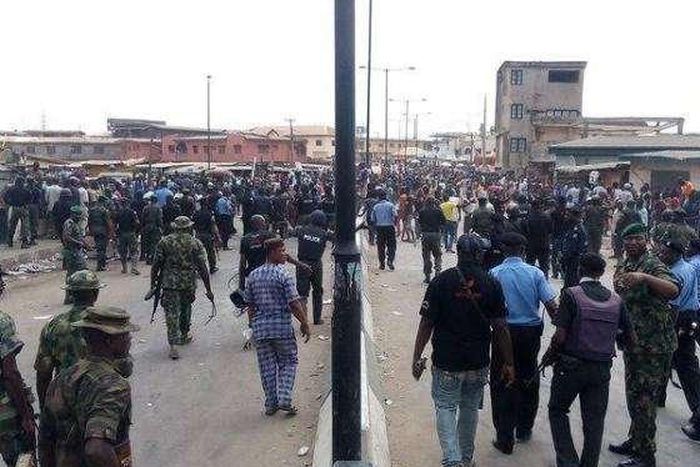 Security operatives storm the scene of the incident.