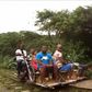 Villagers build motorcycle-powered wooden train