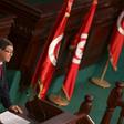 Tunisian Prime Minister Habib Essid delivers a speech at the Assembly of People's Representatives in Tunis, Tunisia January 11, 2016.  REUTERS/Zoubeir Souissi