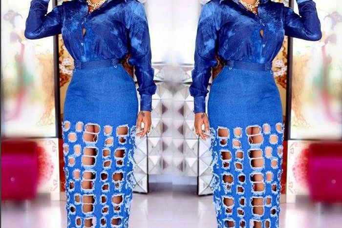 Toyin Lawani rocking denim on denim