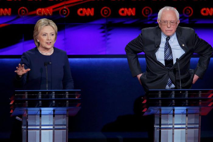 Clinton, Sanders both say they can beat Trump during feisty Michigan debate