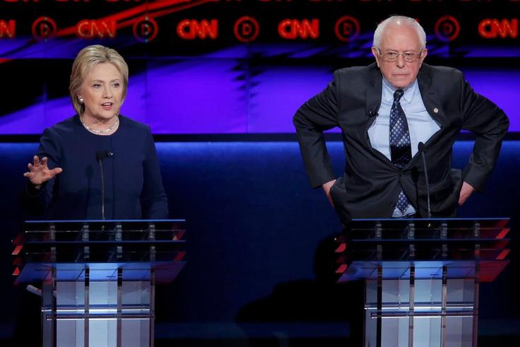 Clinton, Sanders both say they can beat Trump during feisty Michigan debate