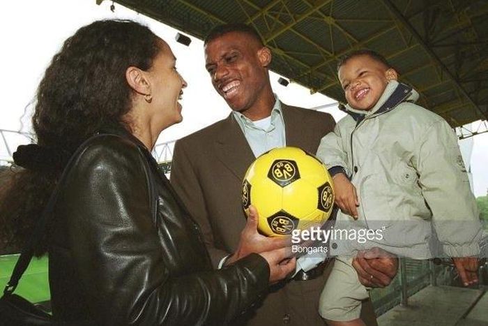 Sunday Oliseh with his wife, Hafidah and son, Denzel