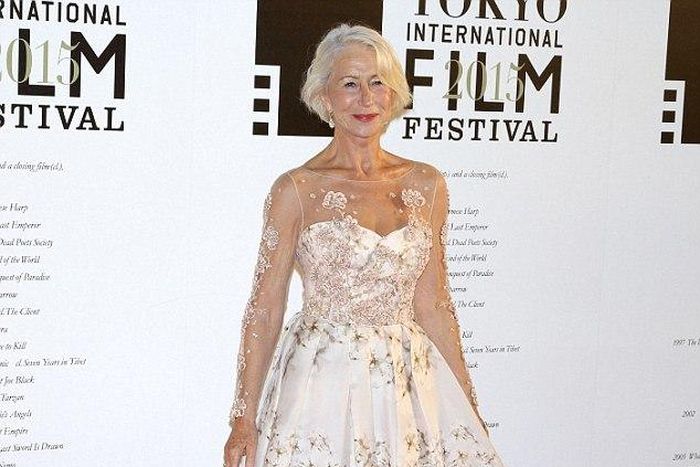 Helen Mirren in Badgley Mischka
