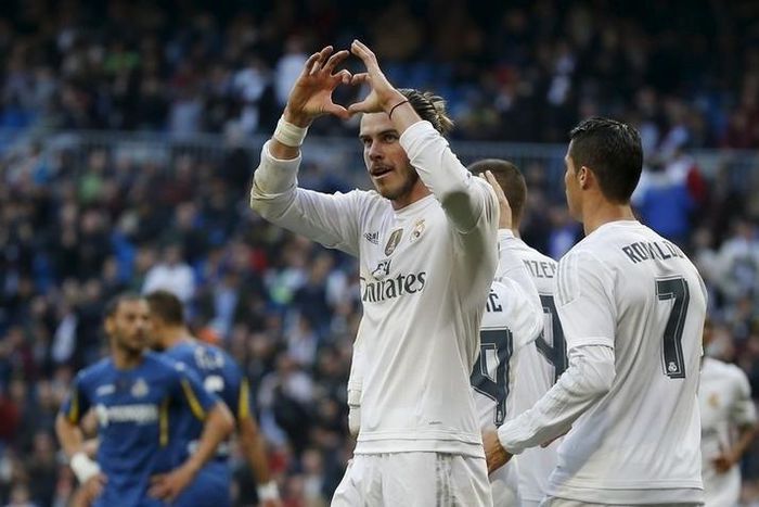 Real Madrid's Gareth Bale celebrates after scoring. REUTERS/Susana Vera