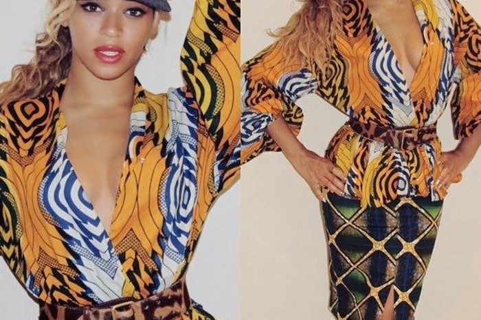 Beyonce wearing ankara print