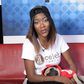 Lily Aguiyi at the Pulse TV studio with her dog - a pug, Gucci.
