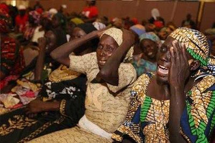 Parents of abducted Chibok girls weeping