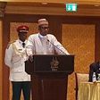 President Muhammadu Buhari meets with Nigerians in Abu Dhabi on January 19, 2016