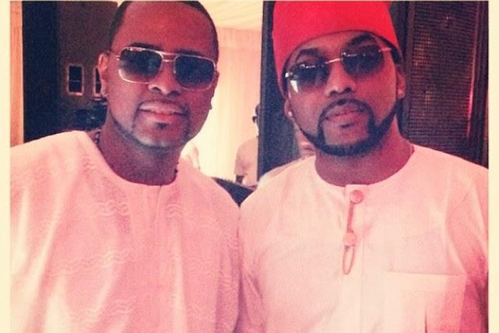 DJ Xclusive and Banky W at Tiwa Savage's wedding