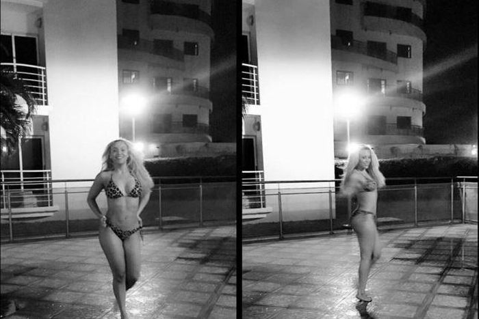 Sarah Ofili showing off her bikini body