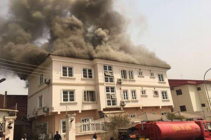 SURE-P Office gutted by fire.