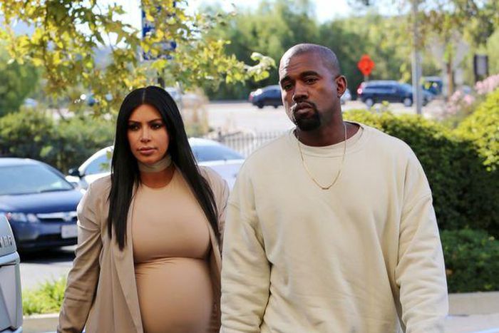 Kanye West and Kim Kardashian arriving at the birthday bash