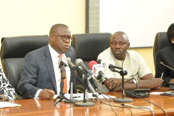 Attorney General of Lagos State, Mr. Adeniji Kazeem, at the press conference announcing the establishment of the DNA test lab