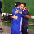 Didier Drogba and Frank Lampard hugged after meeting during a friendly game between Montreal Impact and New York City