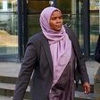 Dr Hadiza Bawa-Garba walking to the court