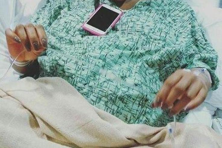Nollywood actress Tonto Dikeh in the Labour room