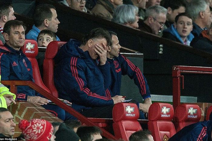 Louis van Gaal shows is frustration as Southampton beat Manchester United 1-0 at Old Trafford on Saturday, January 23