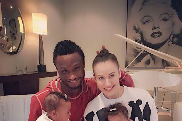 John Obi Mikel and his girlfriend, Olga Diyachenko show off their beautiful twin daughters