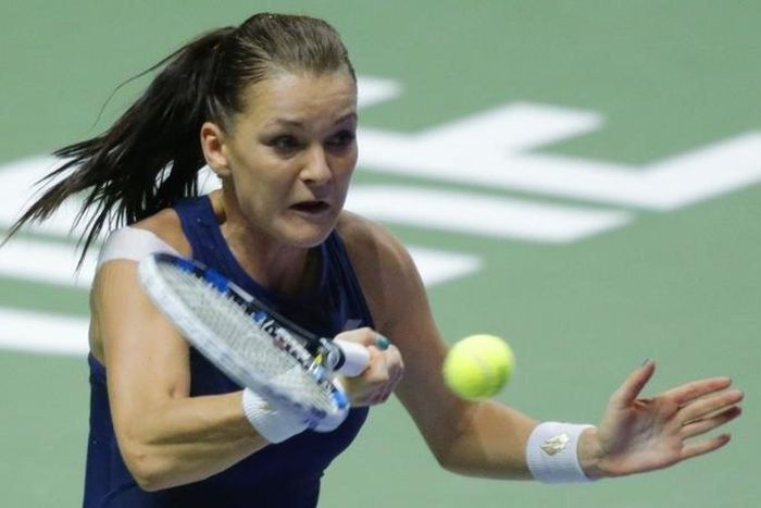 Tennis - BNP Paribas WTA Finals - Singapore Indoor Stadium, Singapore Sports Hub - 1/11/15 Poland's Agnieszka Radwanska in action during the final. Reuters / Jeremy Lee