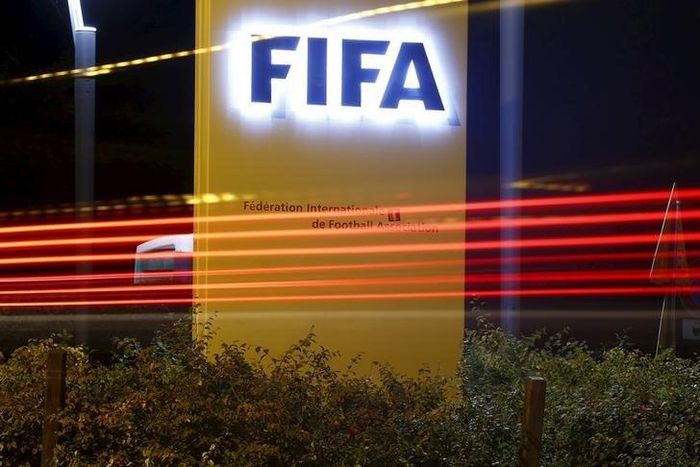 The FIFA logo is seen outside their headquarters in Zurich October 7, 2015. REUTERS/Arnd Wiegmann