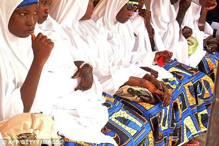 Brides at a mass wedding in Kano