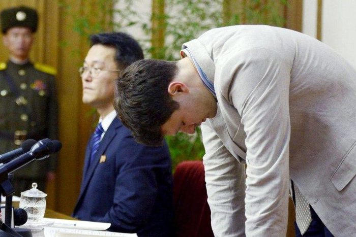 North Korea says detained US student confessed to stealing political slogan