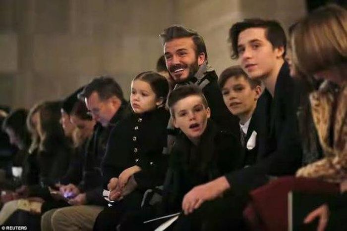 David Beckham and kids at Victoria Beckham's NYC showcase