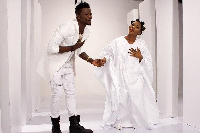 Yemi Alade and Selebobo on set of 'Na gode'