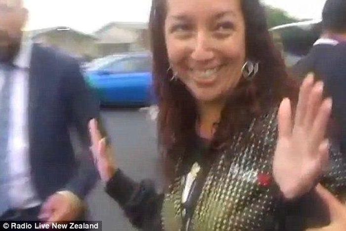 Woman goes viral after throwing big sex toy at politician during press conference