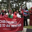 Bring Back Our Girls (BBOG) campaigners take part in a protest procession marking the 500th day since the abduction of girls in Chibok, along a road in Abuja August 27, 2015.     REUTERS/Afolabi Sotunde