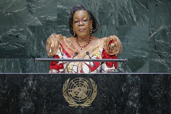 Central African Republic's interim President Catherine Samba-Panza addresses the 69th United Nations General Assembly at the U.N. headquarters in New York September 27, 2014. REUTERS/Eduardo Munoz