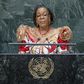 Central African Republic's interim President Catherine Samba-Panza addresses the 69th United Nations General Assembly at the U.N. headquarters in New York September 27, 2014. REUTERS/Eduardo Munoz