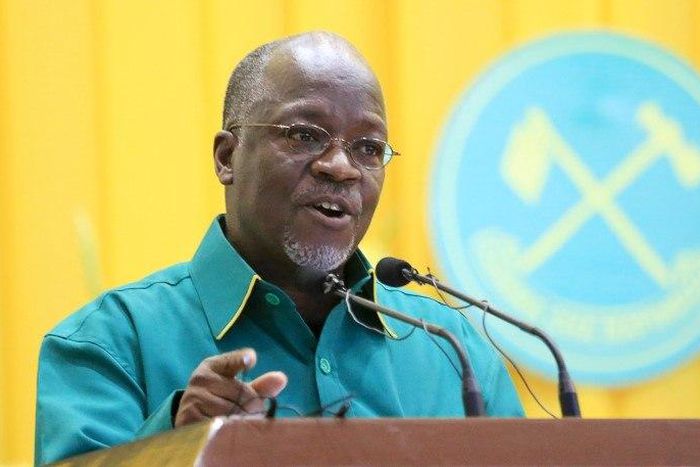 Tanzania's Works Minister John Magufuli addresses delegates after the ruling party Chama Cha Mapinduzi (CCM) elected him as the presidential candidate for the October 25 election in the capital Dodoma, July 12, 2015. REUTERS/Stringer