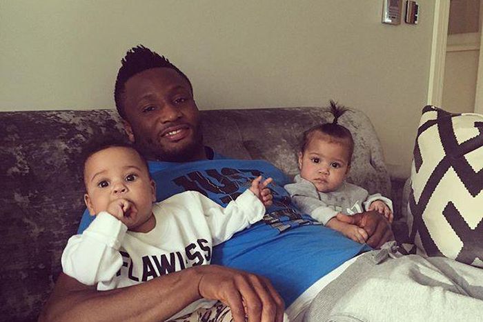 John Obi Mikel and his twin daughters