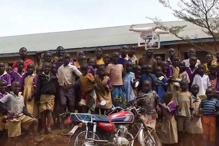 Watch hilarious video of Ugandan kids seeing drone for the first time